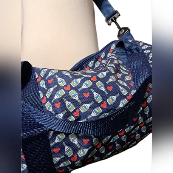 Duffle Bag Hidden Valley Collectors Blue Athletic Zipper Crossbody Nylon Gym Bag - Picture 3 of 15